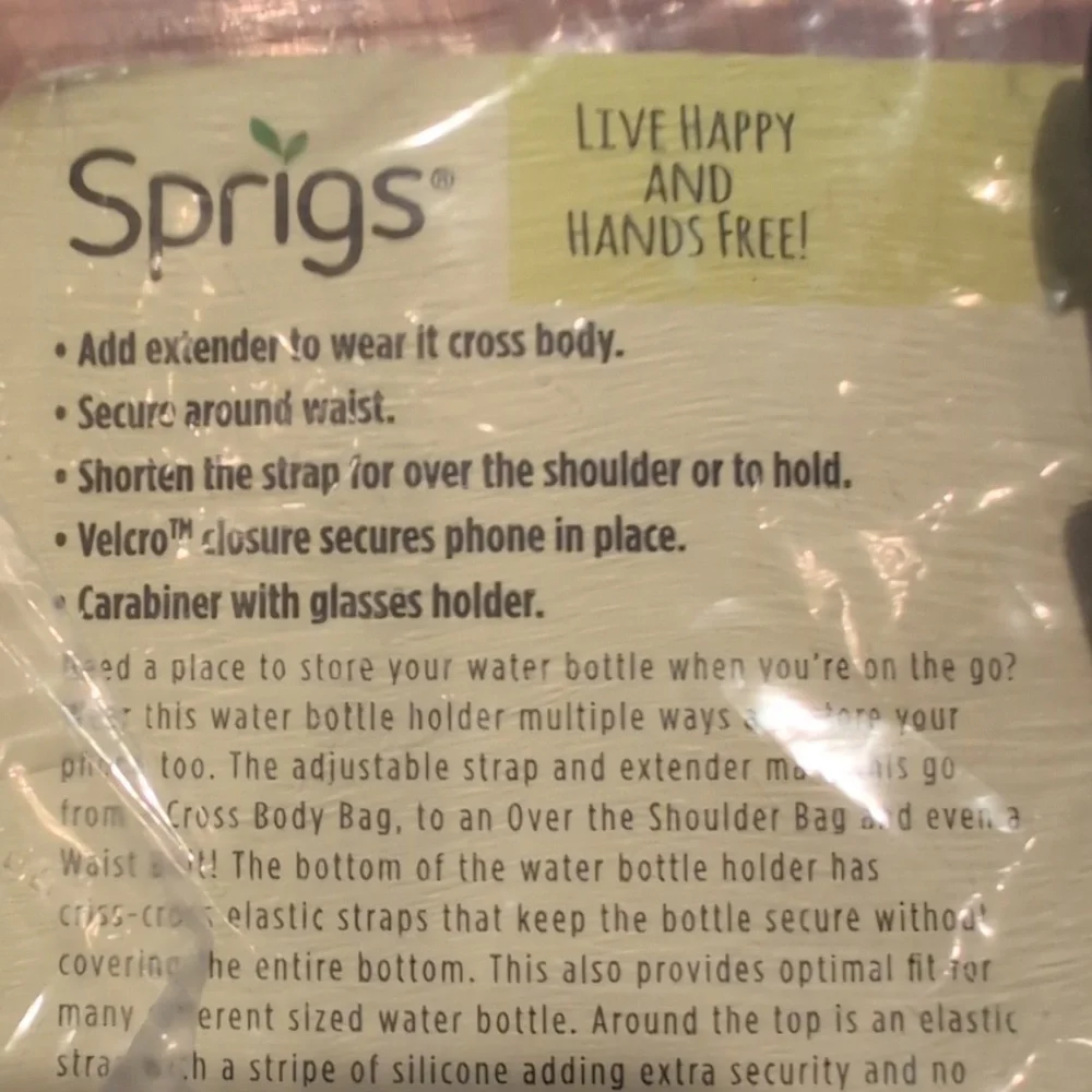 Sprigs Gray Convertible Water Bottle/Phone Holder